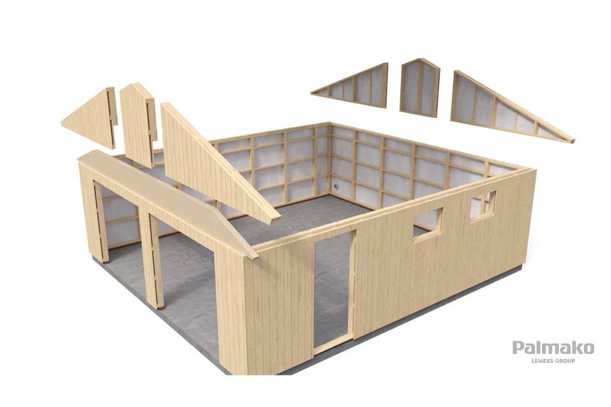 Andre L (6.7x7.4m | 44.7m2) Large Timber Double Garage with Sectional Doors - Palmako UK