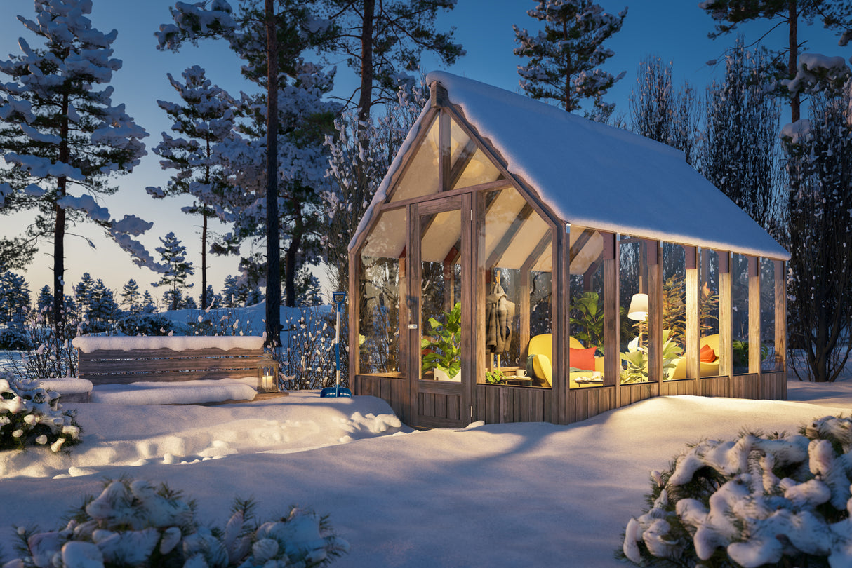 Emilia M (2.4x3.6m | 8.2m2 | 18mm) Modern Greenhouse (Pressure Treated) - Palmako UK