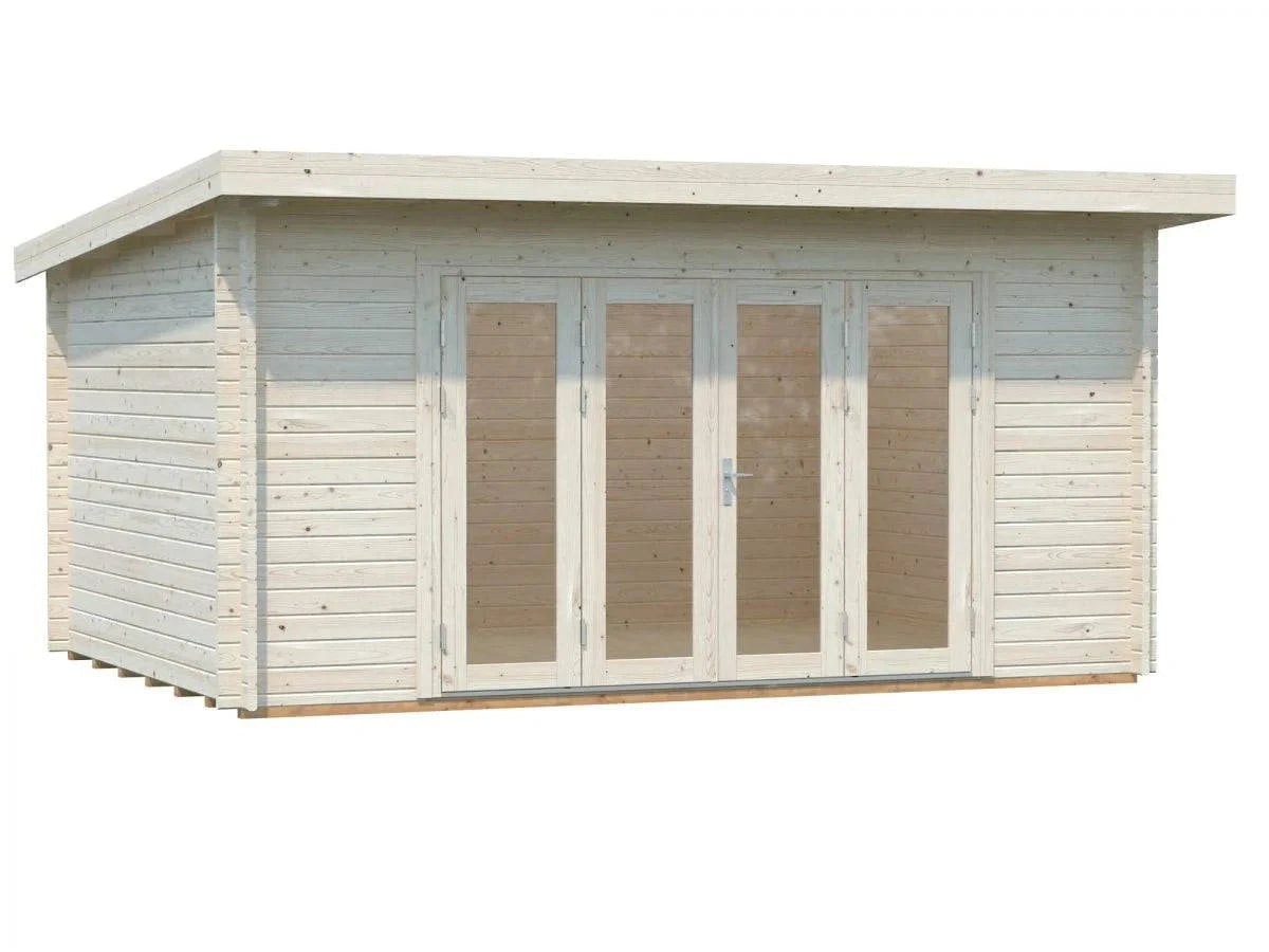 Lea M (4.5x3.3m | 14.2m2 | 44mm) Spacious Pent Garden Room with Bi-Fold Doors - Palmako UK