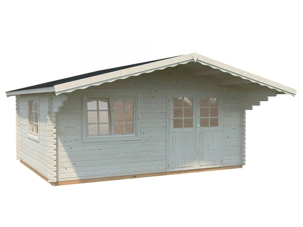 Sally XL (5.3x4.1m | 19.1m2 | 44mm) Large Scandinavian Style Log Cabin with an Overhang Roof - Palmako UK