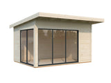 Andrea S (3.9x3m | 11.2m2 | 44mm) Modern Corner Summer House With Sliding Doors (Double Glazing Available)