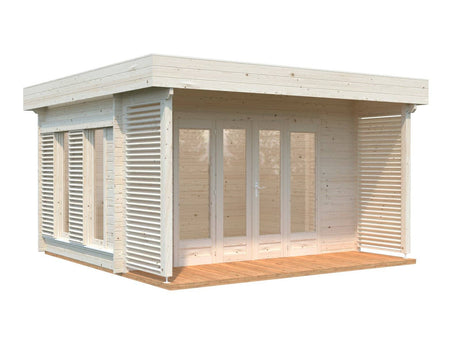 Caroline S (4.1x3.0m | 10.2m2 | 44mm) Summer House with Sliding Shutters - Palmako UK