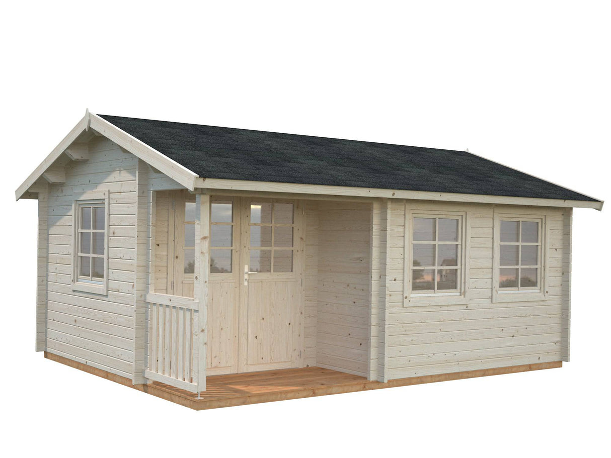 Susanna M (5.3x4m | 16.4m2 | 44mm) Traditional Homestead Log Cabin - Palmako UK