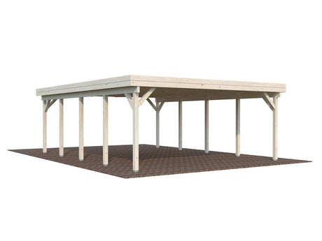 Karl XL (6.0x7.6m | 40.6m2) Flat Roof Double Carport or Large Pavilion - Palmako UK