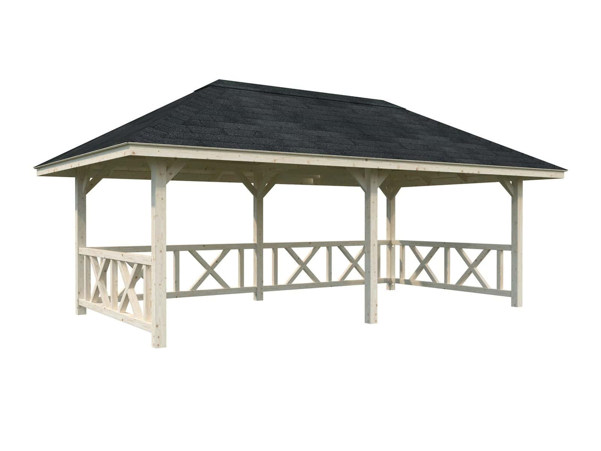 Bianca 107 (6x3m | 16.6m2) Double Size Sturdy Garden Gazebo - Palmako UK
