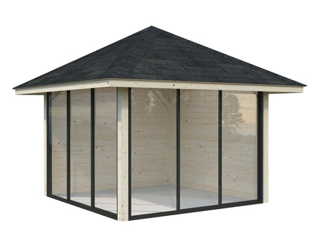 Bianca 201/501 (3x3m | 8.3m2) Glass Garden Room With Sliding Doors (Double Glazing Available) - Palmako UK