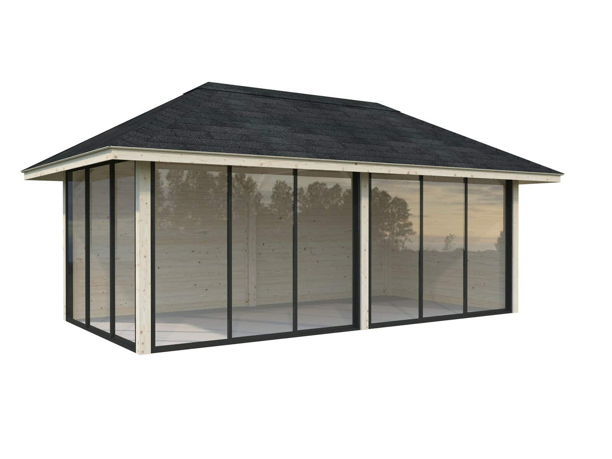 Bianca 202/502 (6x3m | 16.6m2) Large Glass Garden Room With Sliding Doors (Double Glazing Available) - Palmako UK