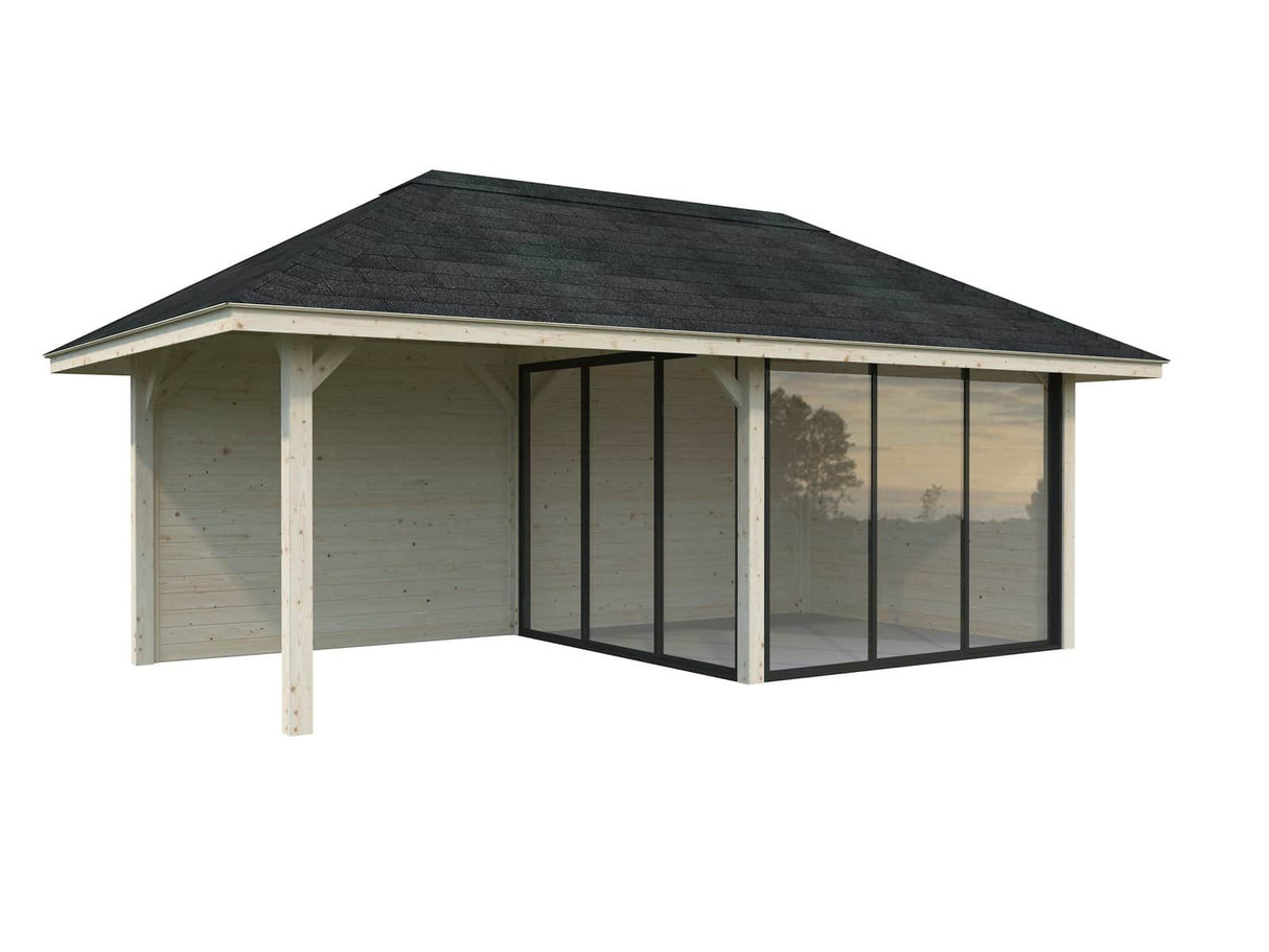 Bianca 205/505 (6x3m | 16.6m2) Glass Garden Room With Terrace (Double Glazing Available) - Palmako UK