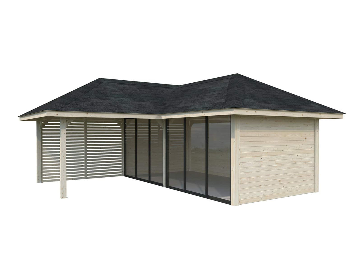 Bianca 213/513 (6x6m | 24.9m2) Glass Garden Room With Sliding Doors (Double Glazing Available) - Palmako UK