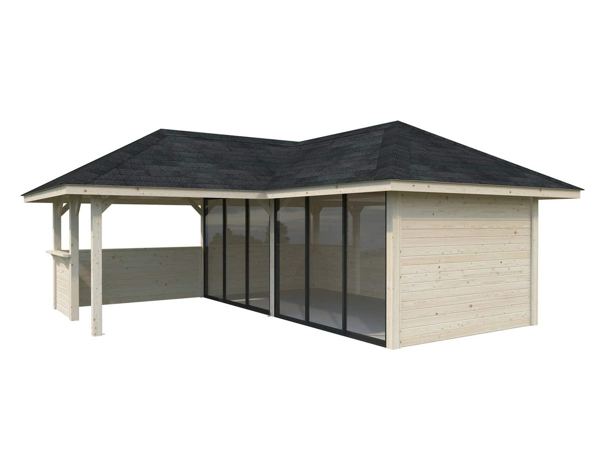 Bianca 222/522 (6x6m | 24.9m2) Glass Garden Room With Sliding Doors (Double Glazing Available) - Palmako UK