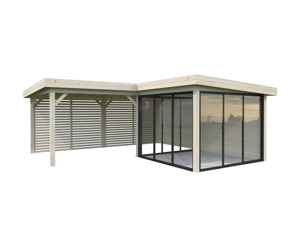 Lenna 411/711 (6x6m | 24.9m2) Glass Garden Room With Sliding Doors (Double Glazing Available) - Palmako UK
