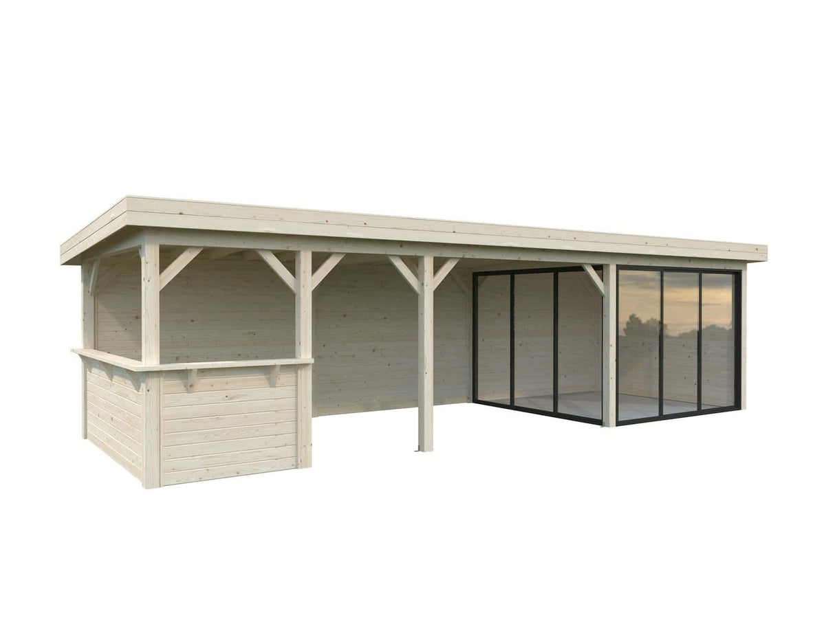 Lenna 415/715 (9x3m | 24.9m2) Glass Garden Room With Sliding Doors (Double Glazing Available) - Palmako UK