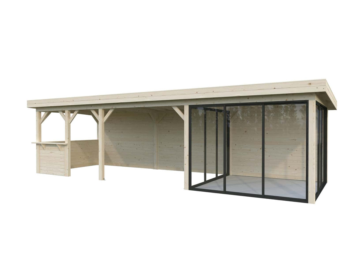 Lenna 416/716 (9x3m | 24.9m2) Glass Garden Room With Sliding Doors (Double Glazing Available) - Palmako UK