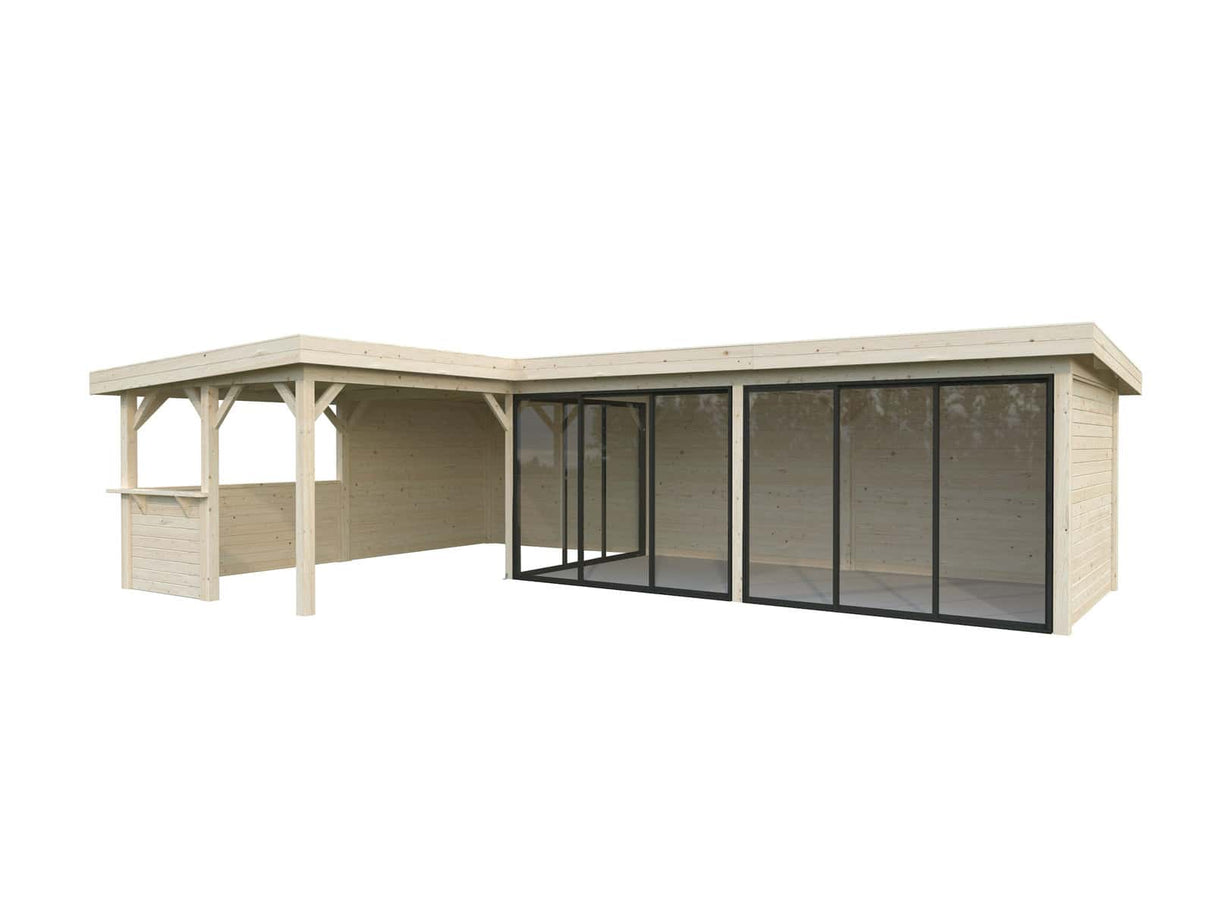 Lenna 420/720 (9x6m | 33.2m2) Glass Garden Room With Sliding Doors (Double Glazing Available) - Palmako UK