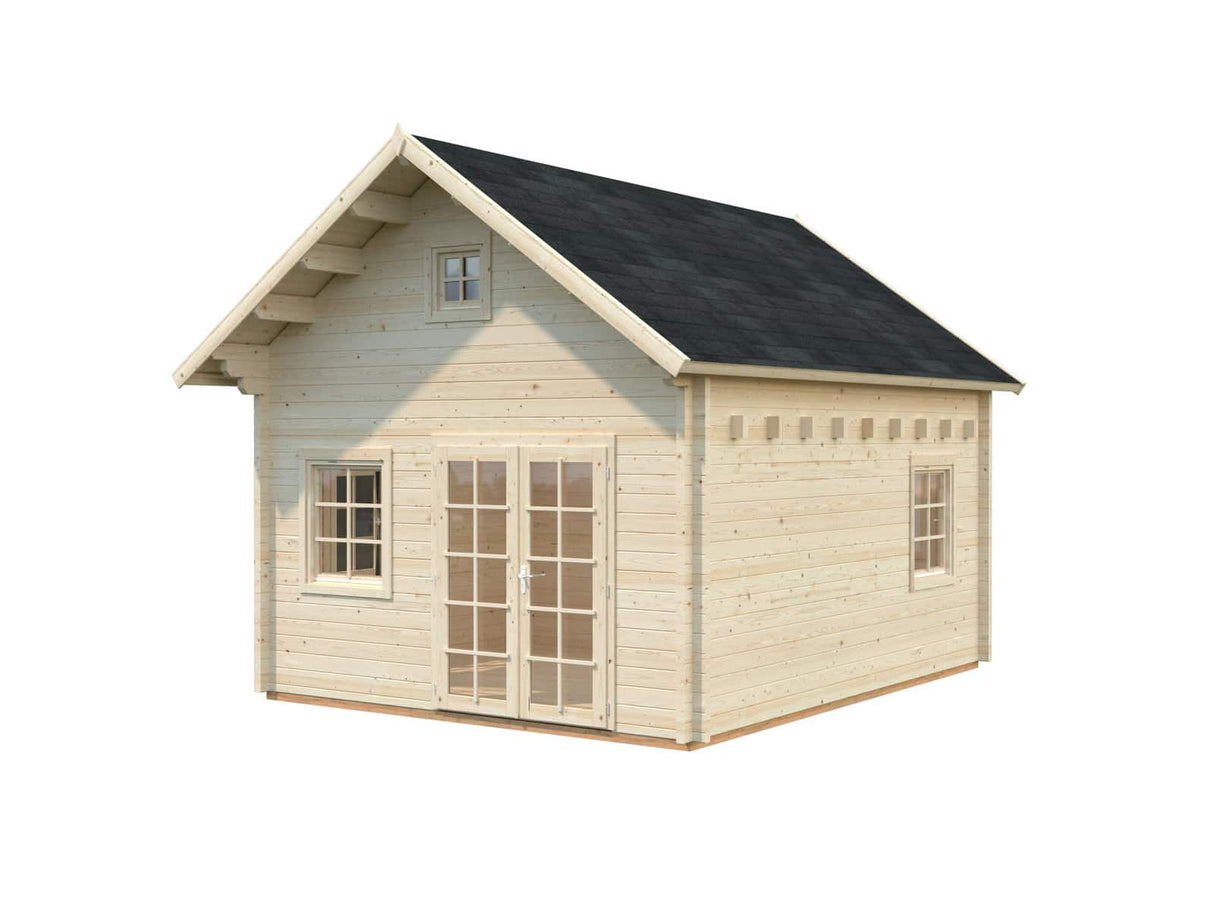 Kendra (4.2x5.2m | 18.4m2 | 70mm) Log House with Loft Space - Palmako UK
