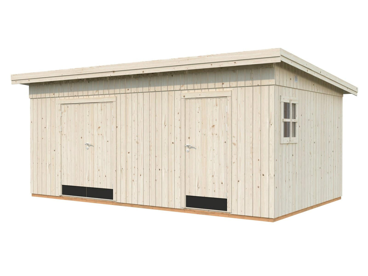 Kalle L (5.6x3.3m | 16.9m2) Two Room Pent Workshop - Palmako UK
