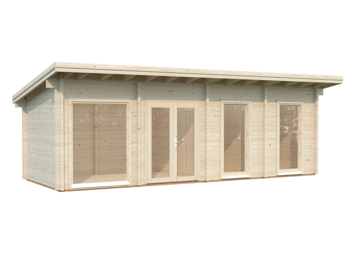 Heidi L (8.4x3.2m | 22.5m2 | 70mm) Contemporary 3-room Garden House - Palmako UK