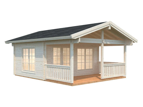 Agneta M (5x6.5m | 18.8+12.5m2 | 44mm) Summer House with a Spacious Veranda - Palmako UK