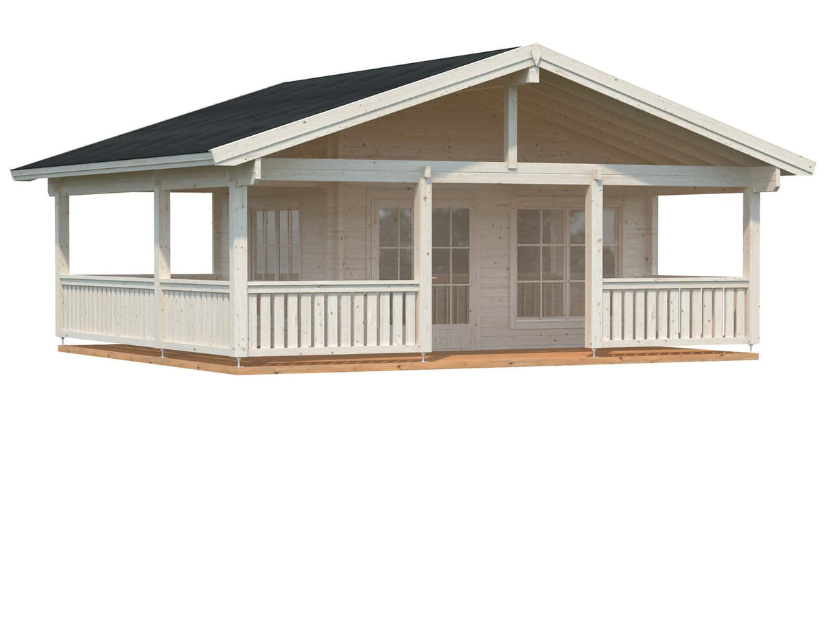 Agneta L (6.5x7.5m | 18.8+28.8m2 | 44mm) Summer House with Large Veranda - Palmako UK