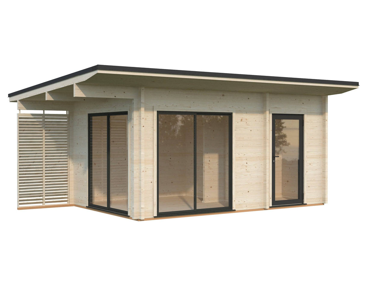 Cecilia S (5,2x3,3m | 14,2m2 | 70mm) 2-Room Modern Log Cottage with Aluminium Doors and Windows - Palmako UK