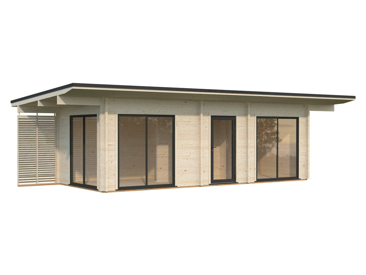 Cecilia M (7,8x3,3m | 21,8m2 | 70mm) 3-Room Modern Log Cottage with Aluminium Doors and Windows - Palmako UK