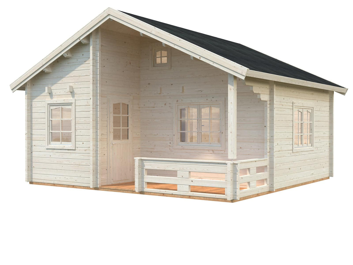 Emily (5.9x5.7m | 40.1+5.2m2 | 70mm) Log Cabin Holiday Chalet - Palmako UK