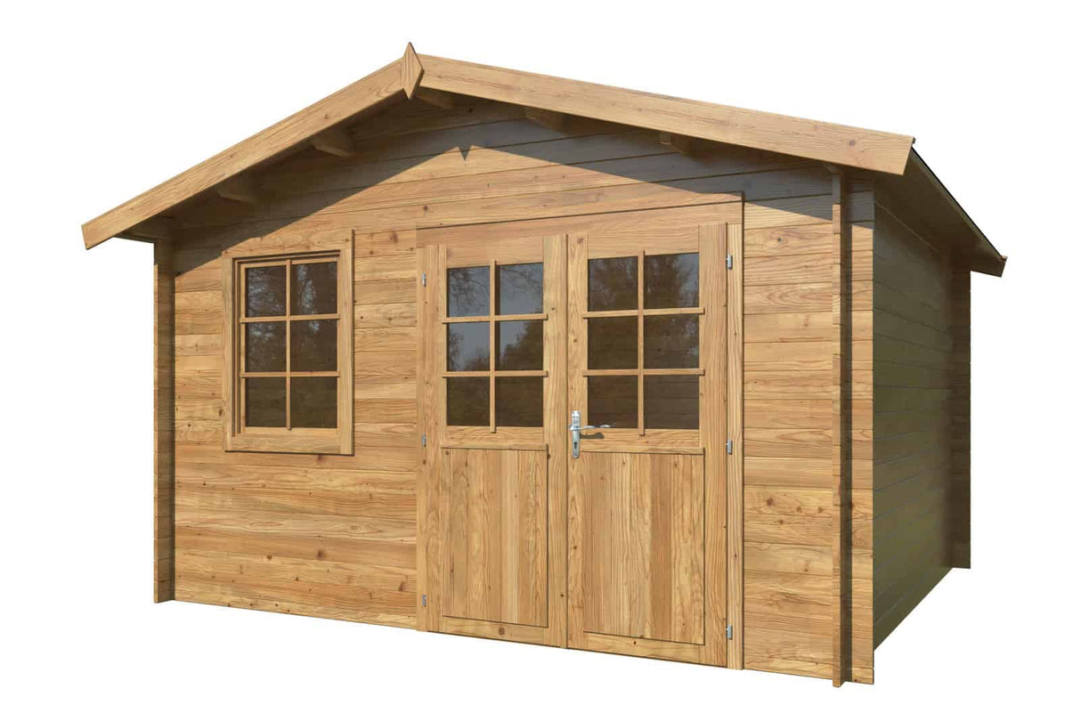 Valentine XL (3.6x3.2m | 11.0m2 | 28mm) Pressure Treated Double Door Garden Shed - Palmako UK