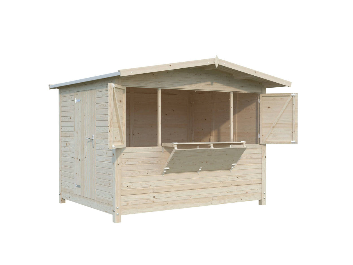 Marian (3x2,3m | 6,2m2 | 16mm) Portable Timber Stall / Pop-Up Wooden Kiosk - Palmako UK
