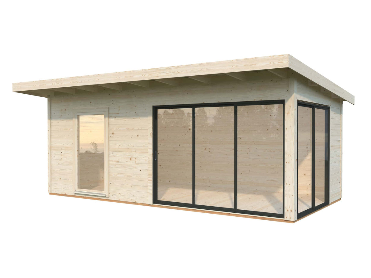 Andrea M (6.0x3m | 17.1m2 | 44mm) Garden Room with Sliding Doors (Double Glazing Available) - Palmako UK