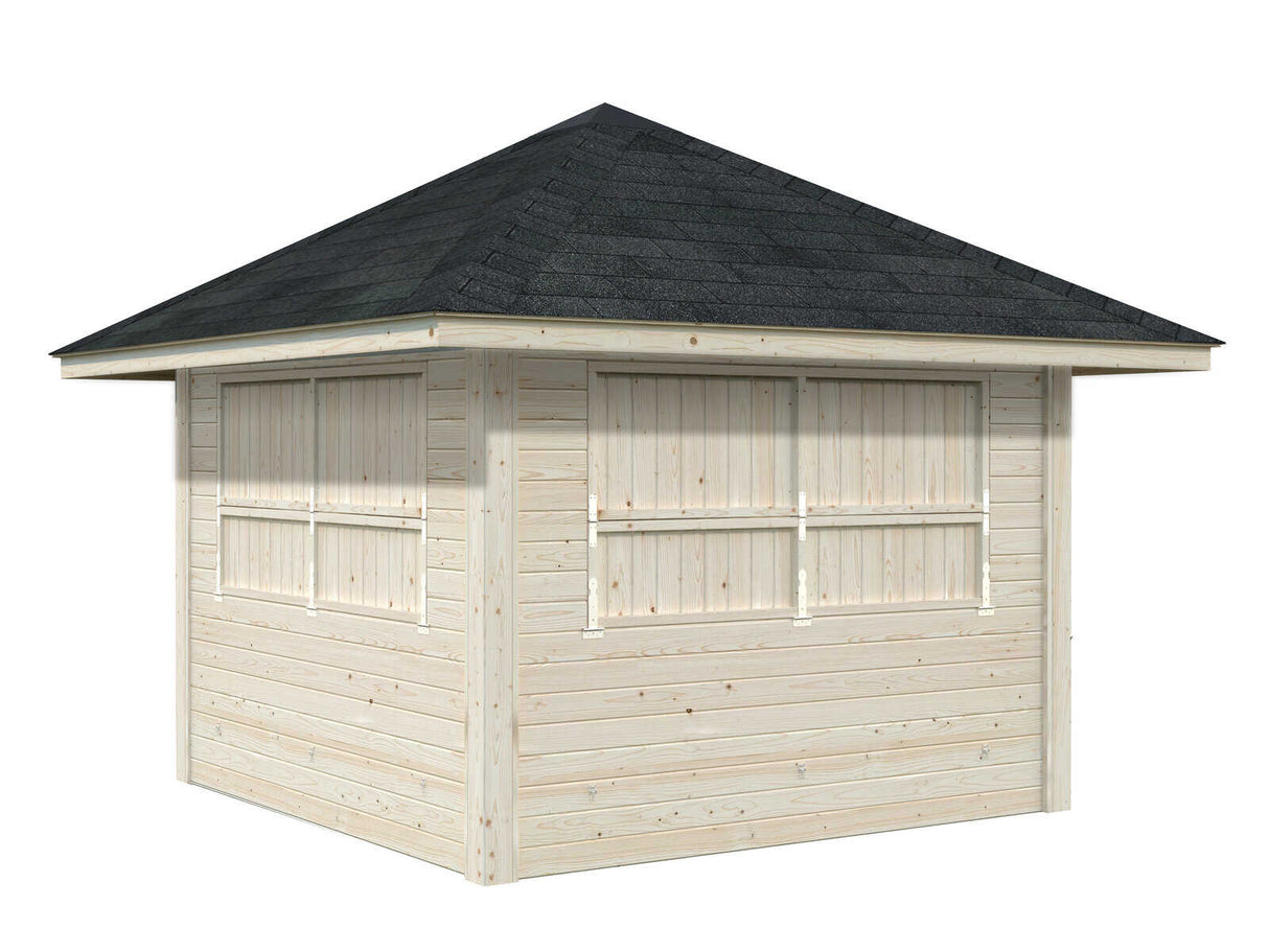 Bianca 105 (3x3m | 8.3m2) Kiosk With Two Hatches - Palmako UK