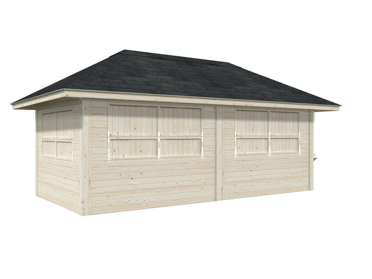 Bianca 112 (5.9x3m | 16.6m2) Double Kiosk With Four Hatches - Palmako UK