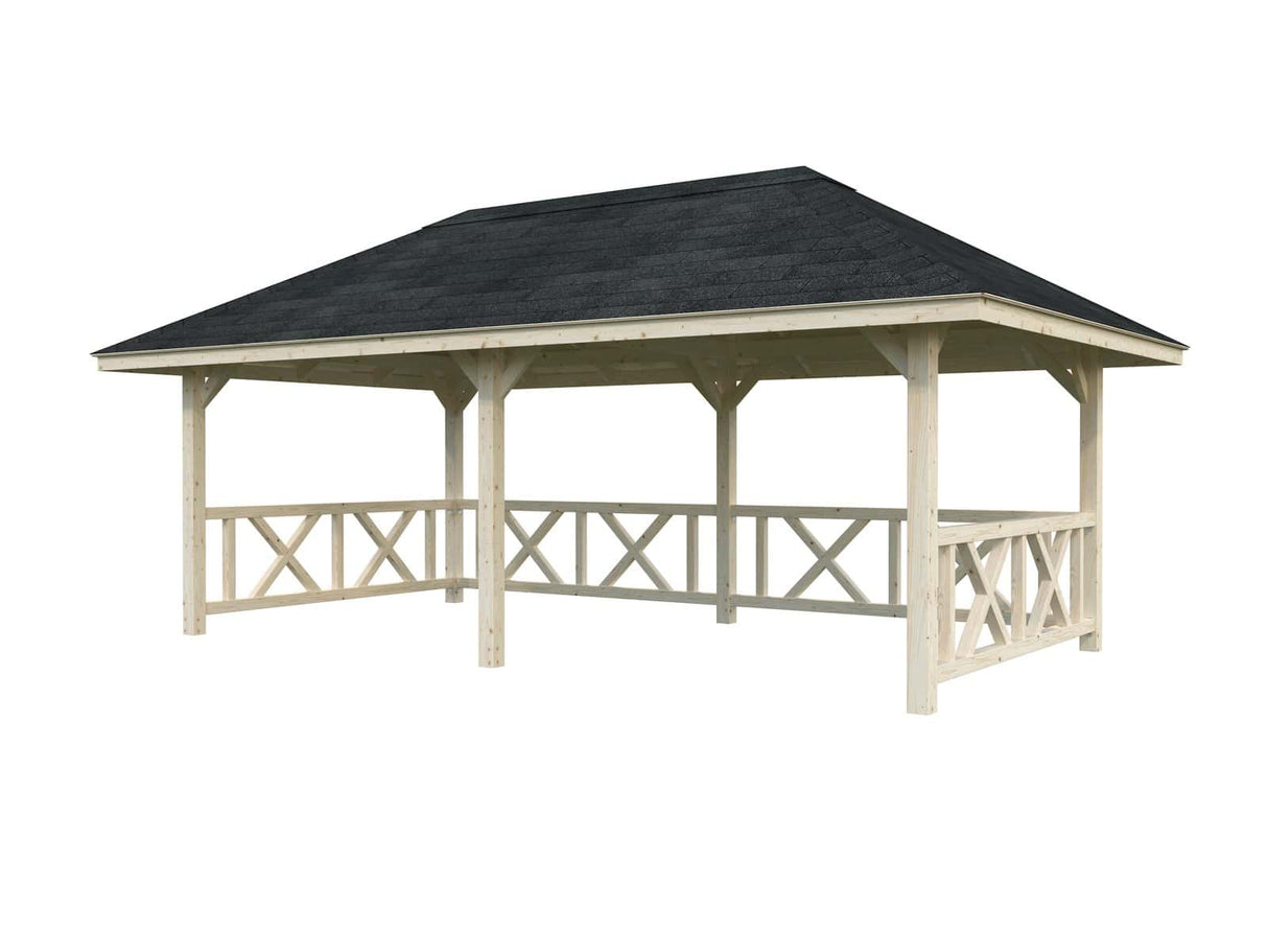 Bianca 107 (6x3m | 16.6m2) Double Size Sturdy Garden Gazebo - Palmako UK