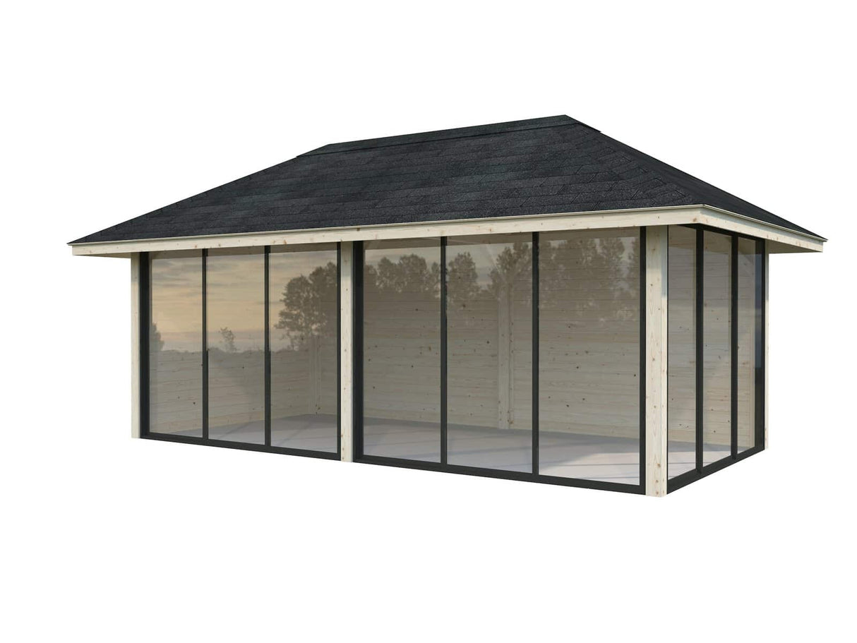 Bianca 202/502 (6x3m | 16.6m2) Large Glass Garden Room With Sliding Doors (Double Glazing Available) - Palmako UK