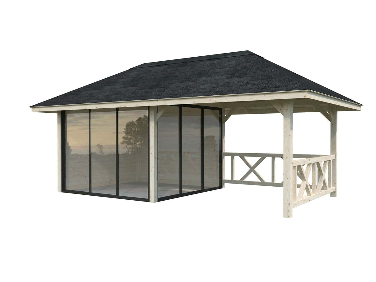 Bianca 203/503 (6x3m | 16.6m2) Glass Garden Room With Gazebo (Double Glazing Available) - Palmako UK
