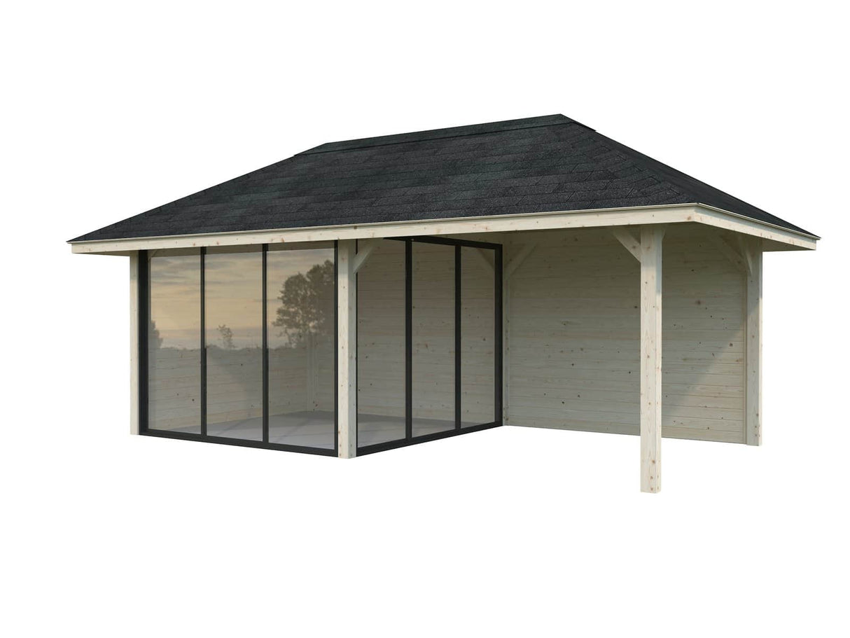 Bianca 205/505 (6x3m | 16.6m2) Glass Garden Room With Terrace (Double Glazing Available) - Palmako UK