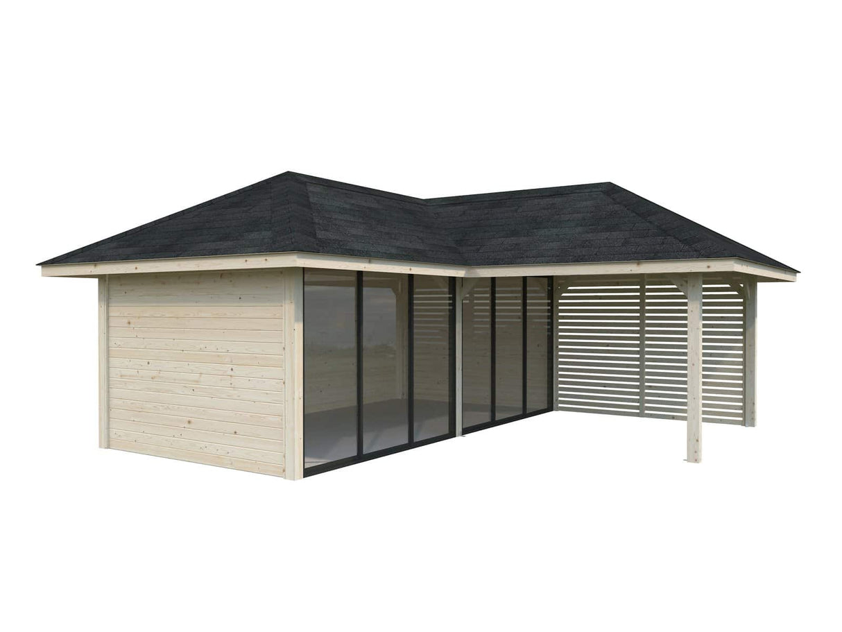 Bianca 213/513 (6x6m | 24.9m2) Glass Garden Room With Sliding Doors (Double Glazing Available) - Palmako UK