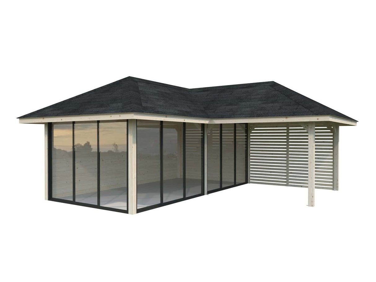 Bianca 214/514 (6x6m | 24.9m2) Glass Garden Room With Sliding Doors (Double Glazing Available) - Palmako UK