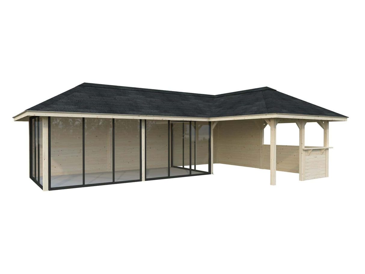 Bianca 221/521 (9x6m | 33.2m2) Glass Garden Room With Sliding Doors (Double Glazing Available) - Palmako UK