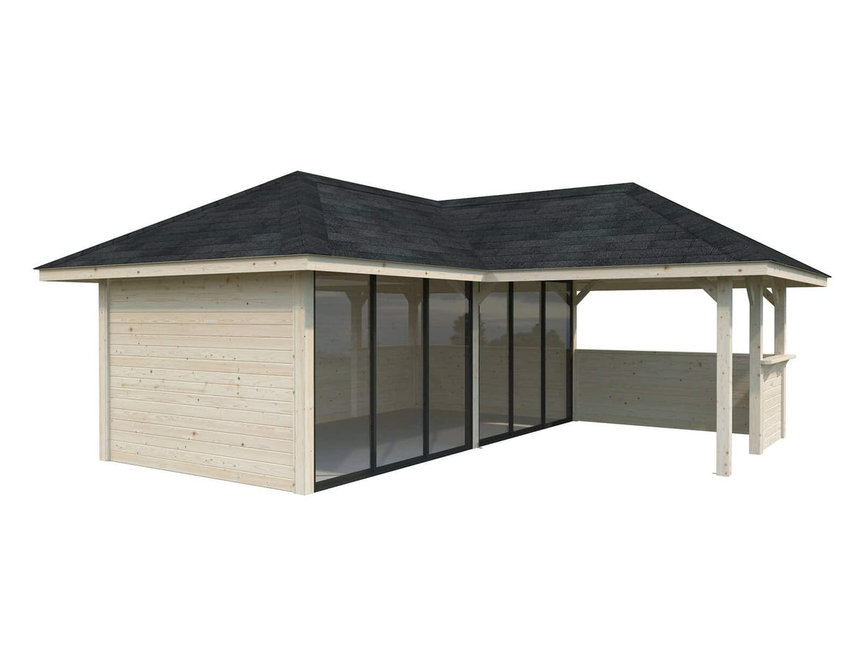 Bianca 222/522 (6x6m | 24.9m2) Glass Garden Room With Sliding Doors (Double Glazing Available) - Palmako UK