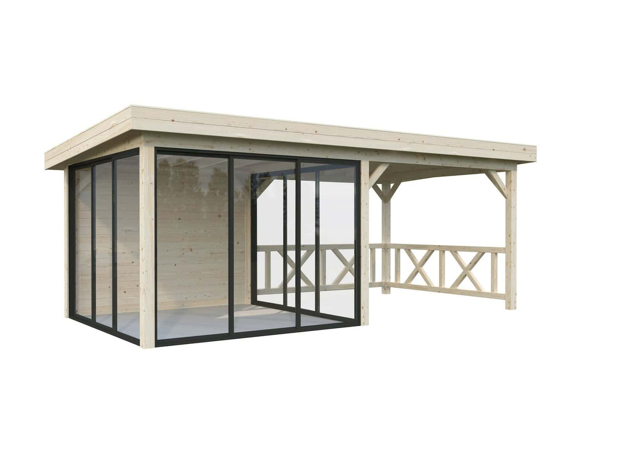 Lenna 404/704 (6x3m | 16.6m2) Glass Garden Room With Sliding Doors (Double Glazing Available) - Palmako UK