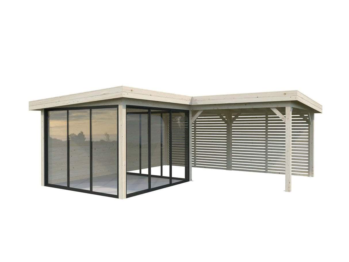 Lenna 411/711 (6x6m | 24.9m2) Glass Garden Room With Sliding Doors (Double Glazing Available) - Palmako UK