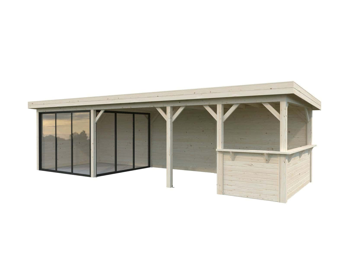 Lenna 415/715 (9x3m | 24.9m2) Glass Garden Room With Sliding Doors (Double Glazing Available) - Palmako UK