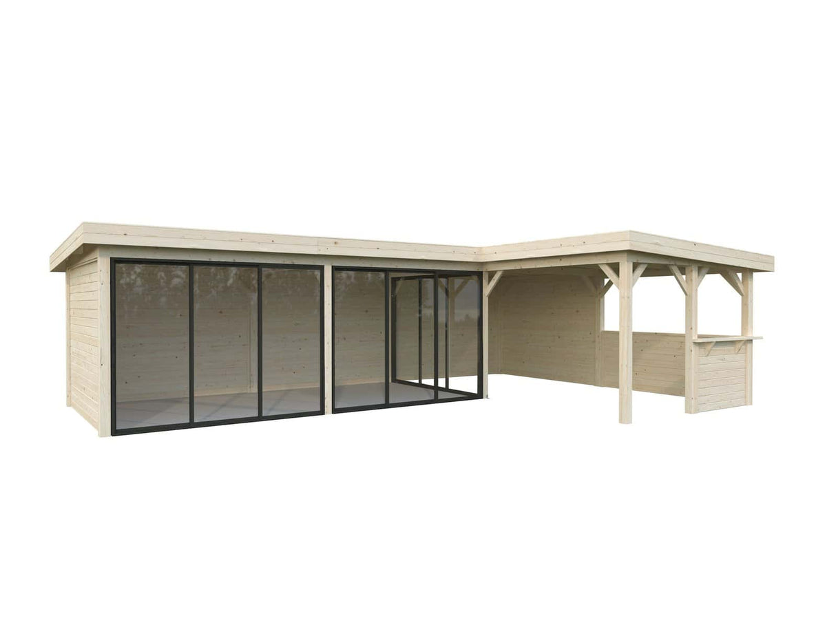 Lenna 420/720 (9x6m | 33.2m2) Glass Garden Room With Sliding Doors (Double Glazing Available) - Palmako UK