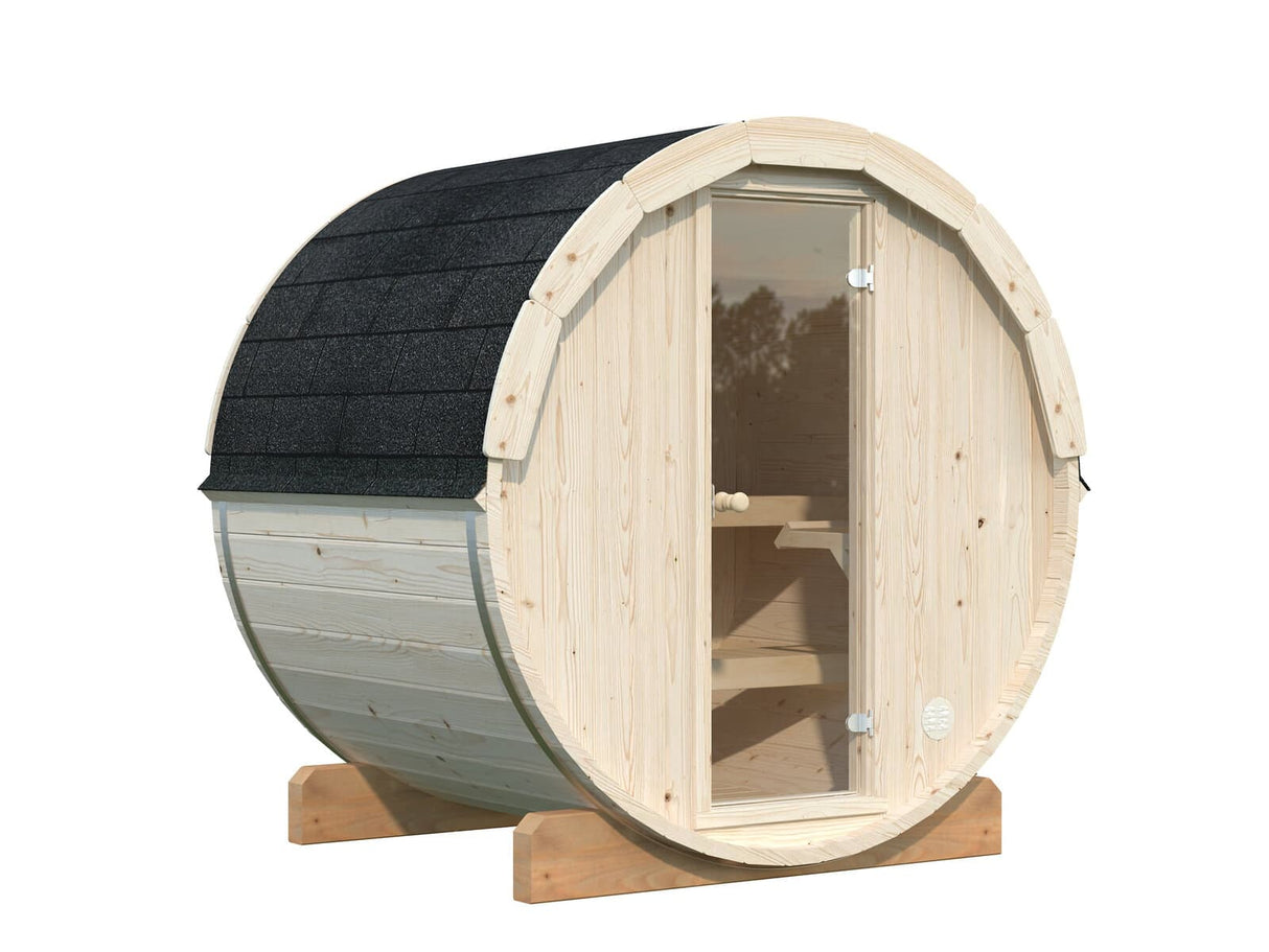 Anita S (2x1.6m | 0.9m2 | 42mm) Timber Garden Barrel Sauna - Palmako UK
