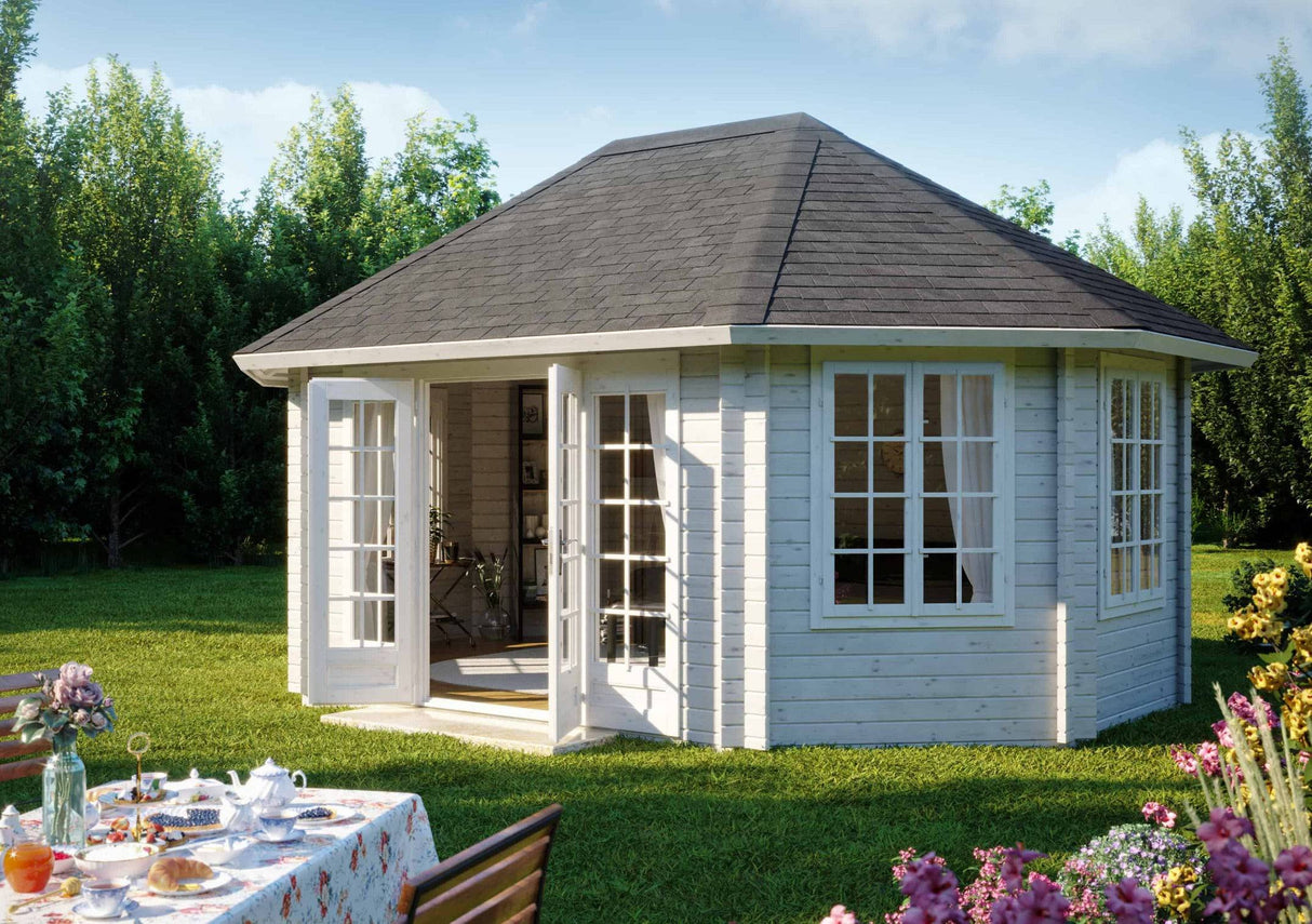 Hanna (5.7x4.2m | 20.3m2 | 44mm) Large Glazed Garden Gazebo - Palmako UK