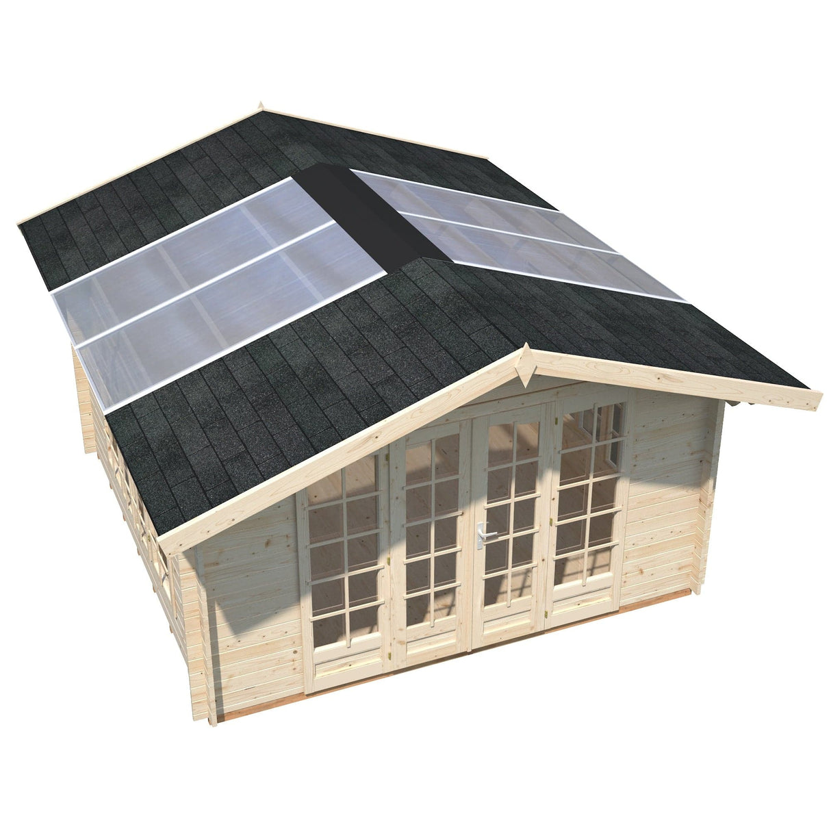 Irene (4x4m | 13.9m2 | 34mm) Bright Summer House with Translucent Roof Panels - Palmako UK