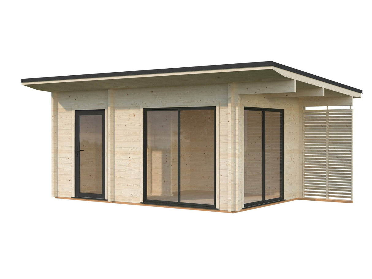 Cecilia S (5,2x3,3m | 14,2m2 | 70mm) 2-Room Modern Log Cottage with Aluminium Doors and Windows - Palmako UK