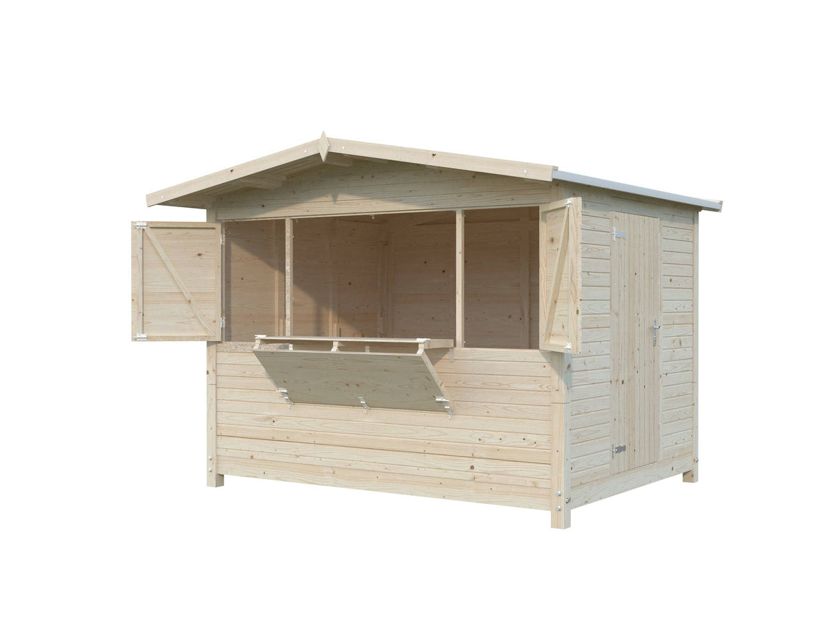 Marian (3x2,3m | 6,2m2 | 16mm) Portable Timber Stall / Pop-Up Wooden Kiosk - Palmako UK