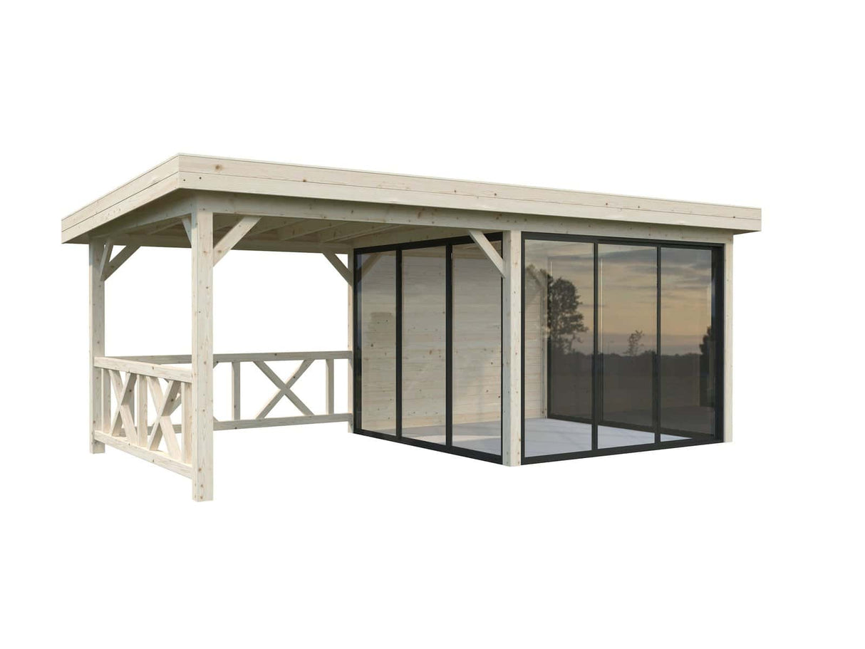 Lenna 404/704 (6x3m | 16.6m2) Glass Garden Room With Sliding Doors (Double Glazing Available) - Palmako UK