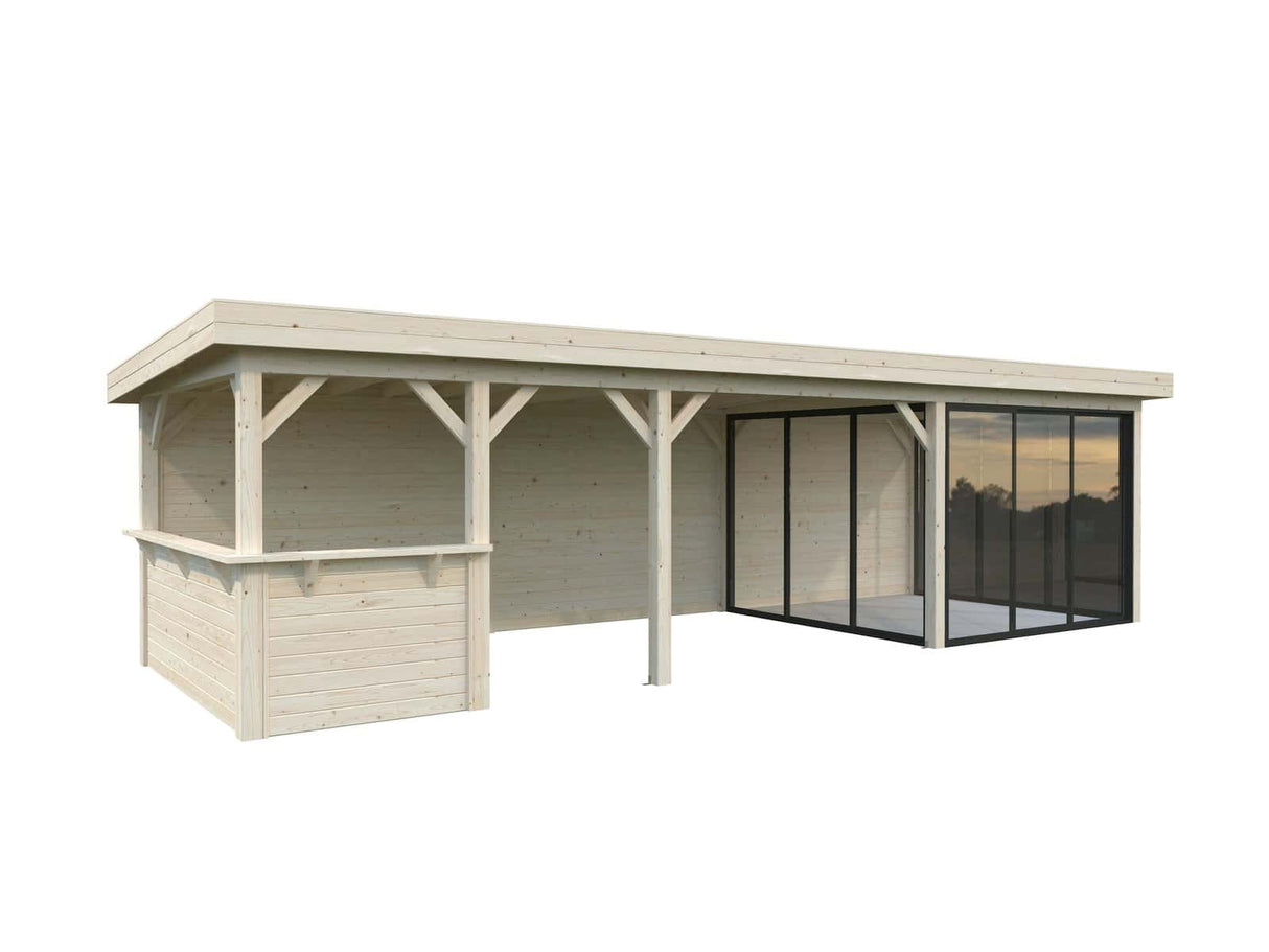 Lenna 416/716 (9x3m | 24.9m2) Glass Garden Room With Sliding Doors (Double Glazing Available) - Palmako UK